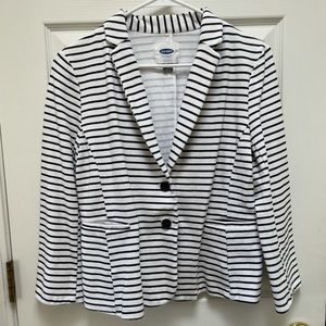 Knit striped blazer